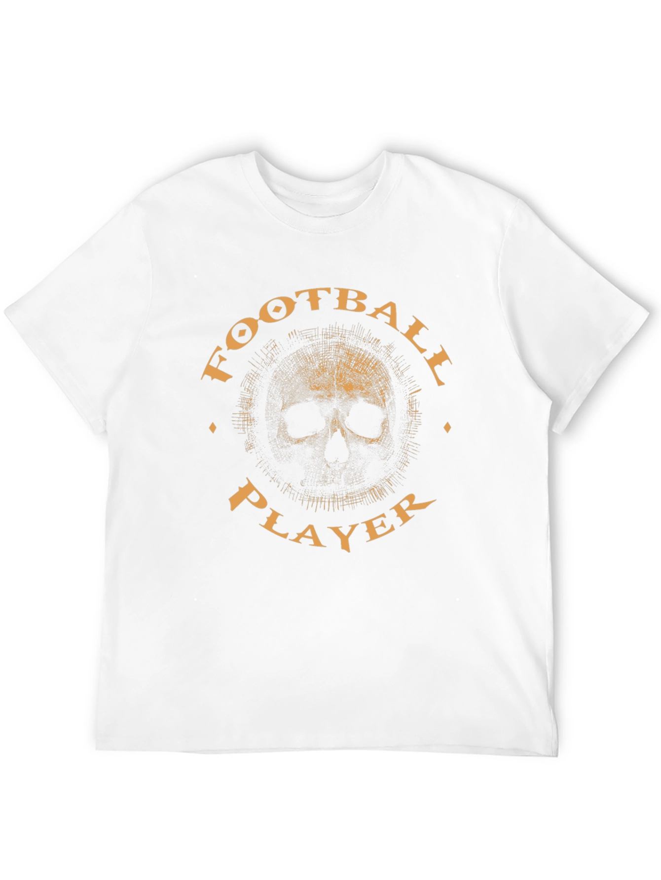 Football Player Skull Graphic Black T-Shirt