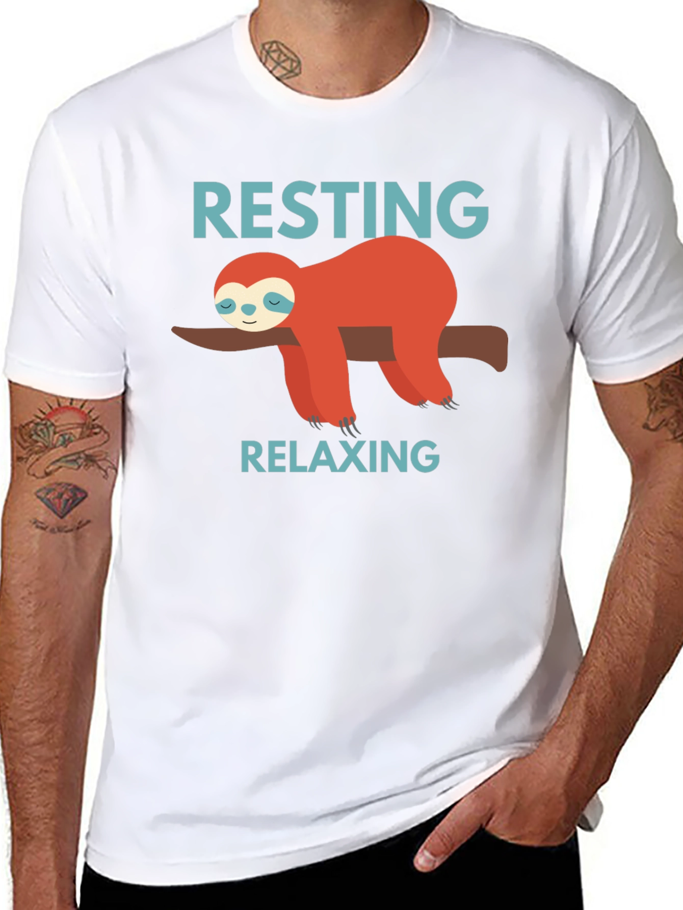 Resting Relaxing Sloth Graphic T-Shirt