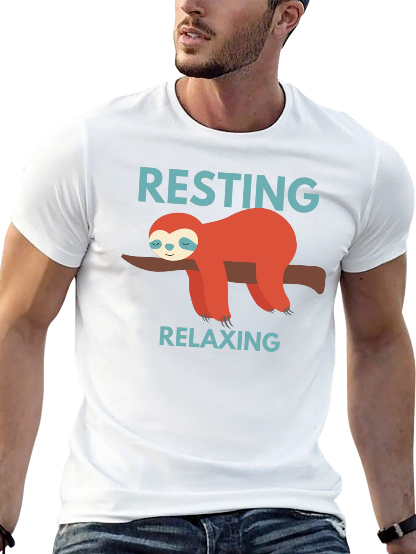 Resting Relaxing Sloth Graphic T-Shirt