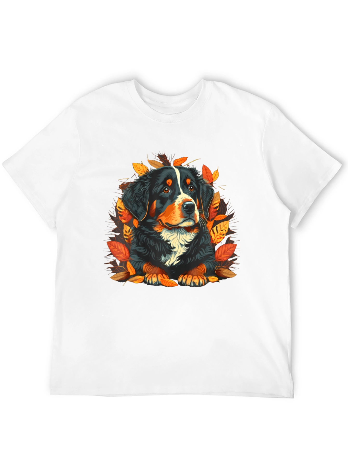 Bernese Mountain Dog Autumn Leaves T-Shirt