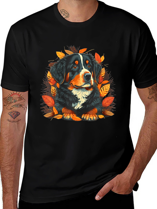 Bernese Mountain Dog Autumn Leaves T-Shirt