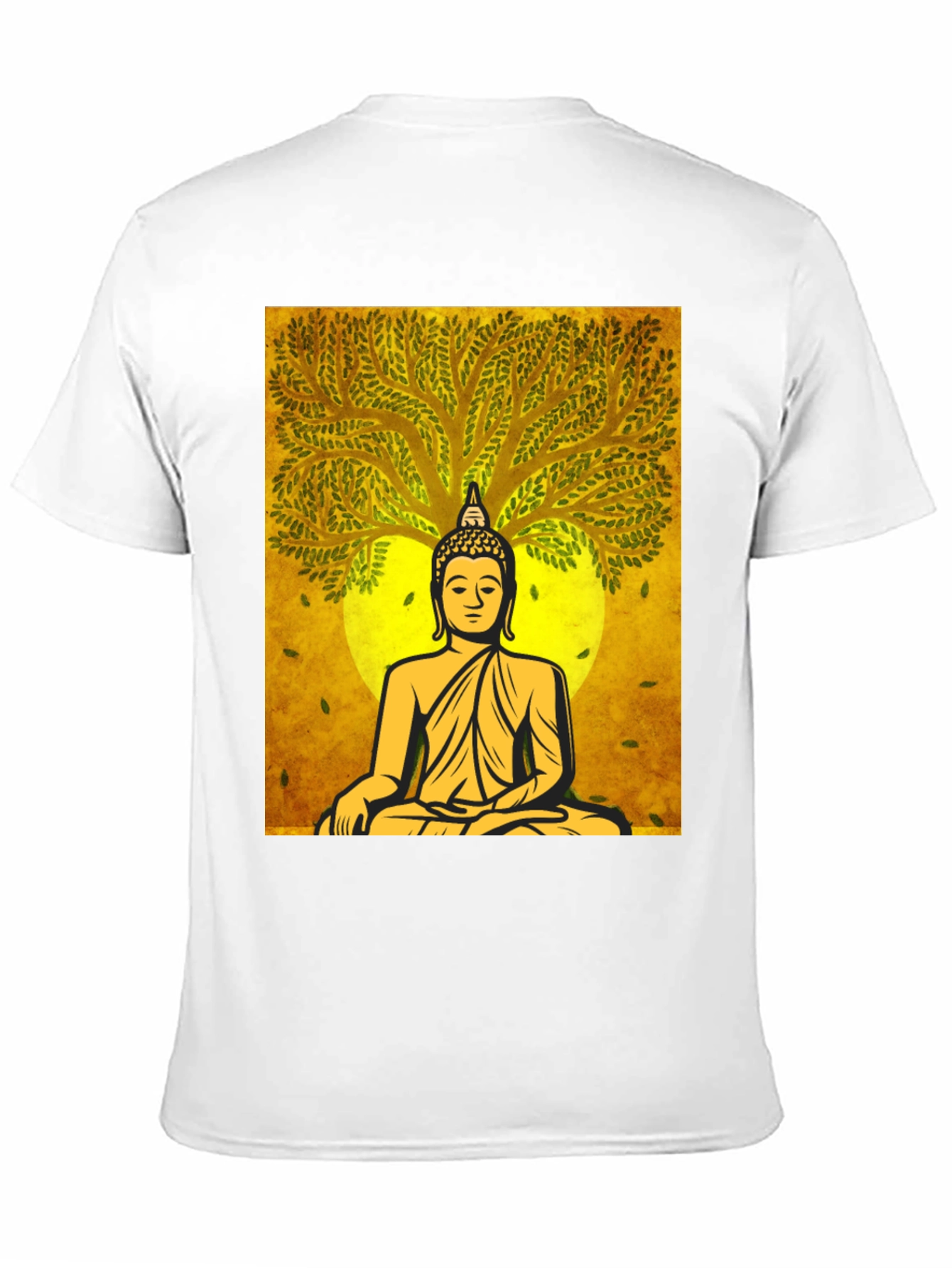 Buddha Tree Graphic T-Shirt - Meditative Style