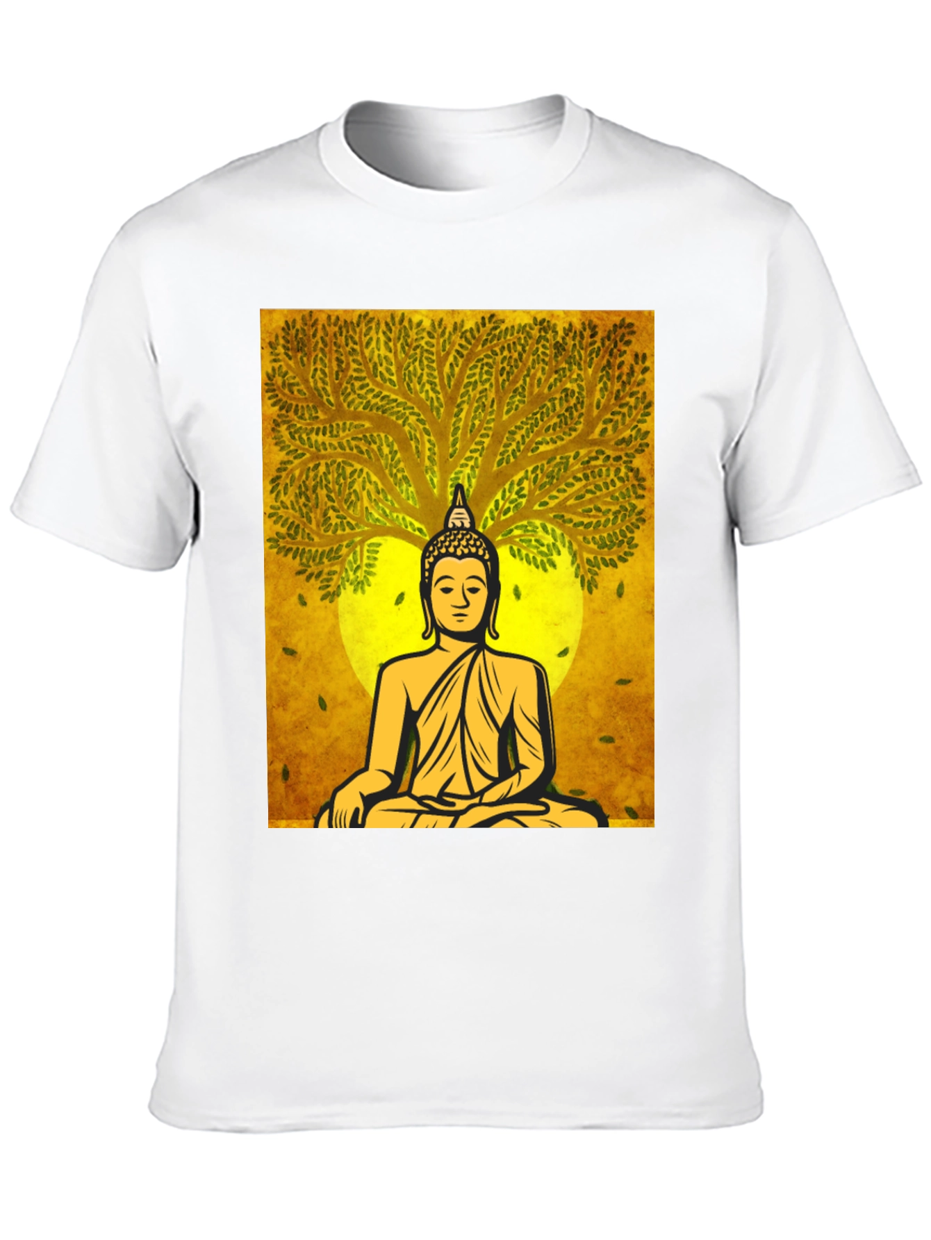 Buddha Tree Graphic T-Shirt - Meditative Style