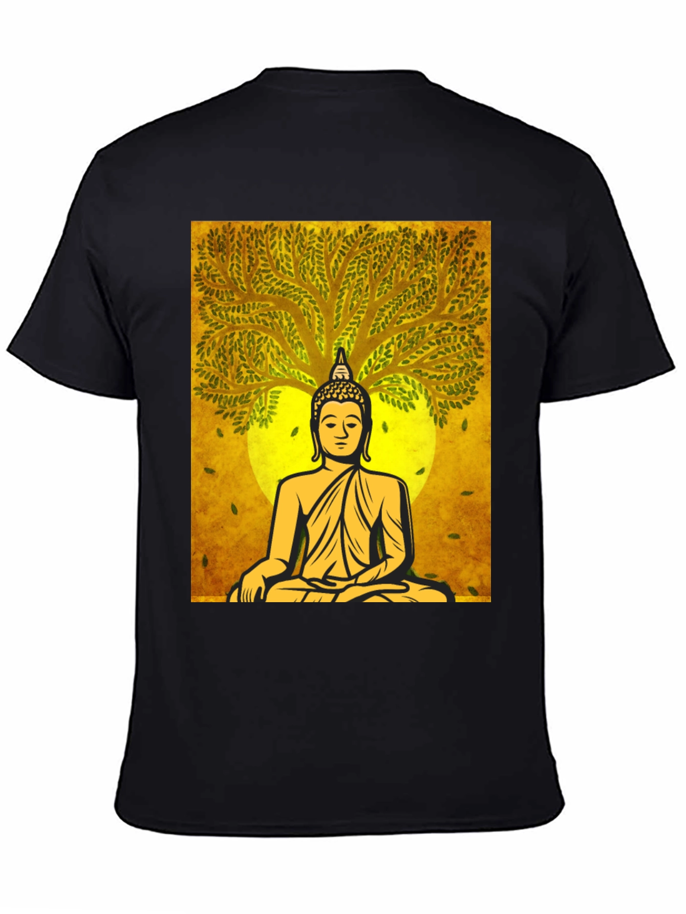 Buddha Tree Graphic T-Shirt - Meditative Style