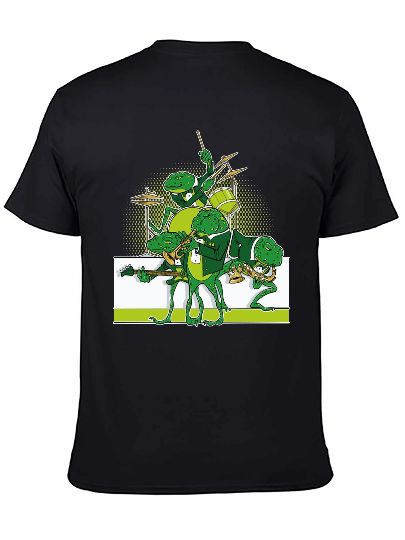 Frog Band Graphic Tee - Black Casual T-Shirt