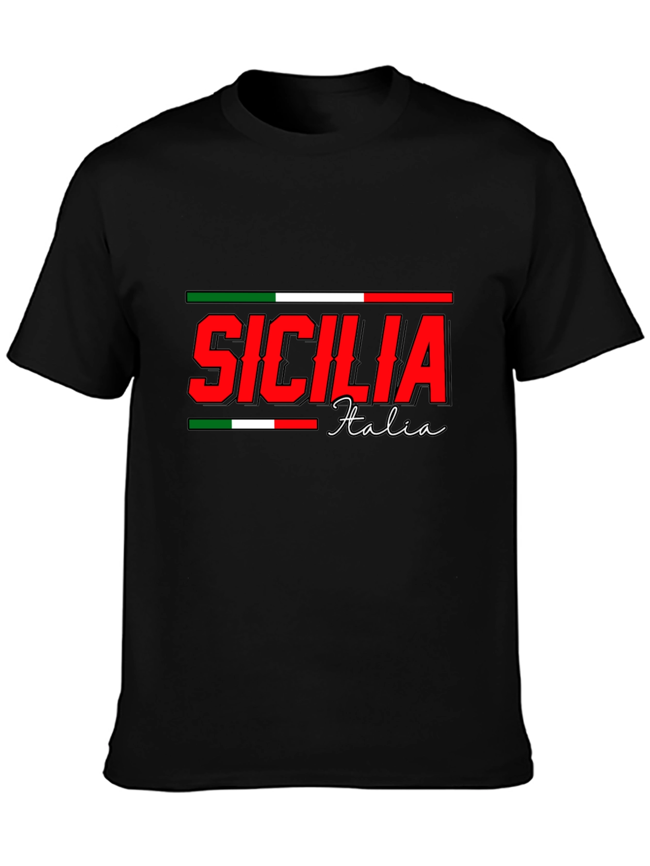 Sicilia Italia Black T-Shirt