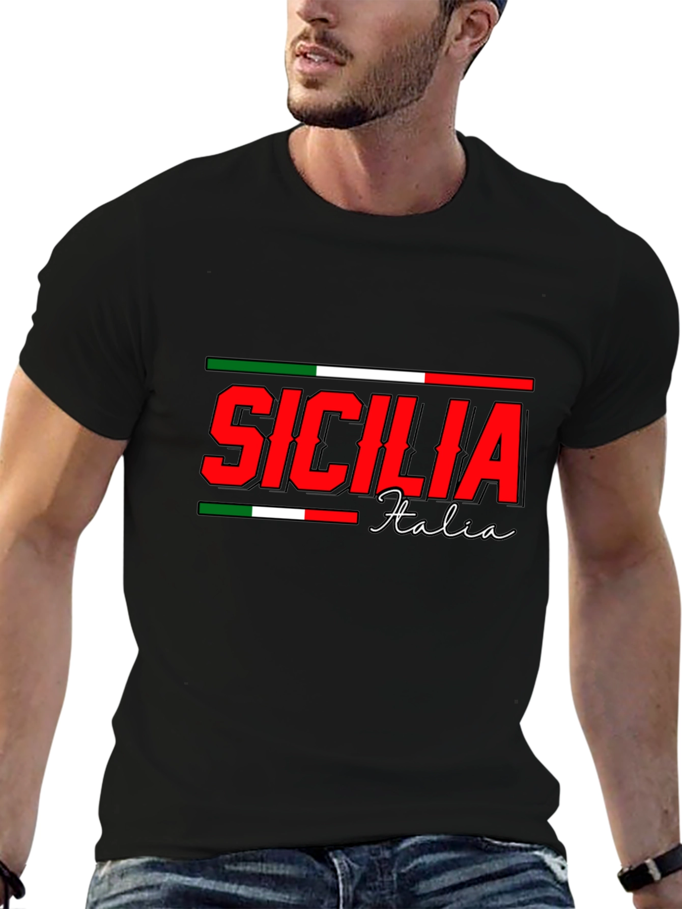 Sicilia Italia Black T-Shirt