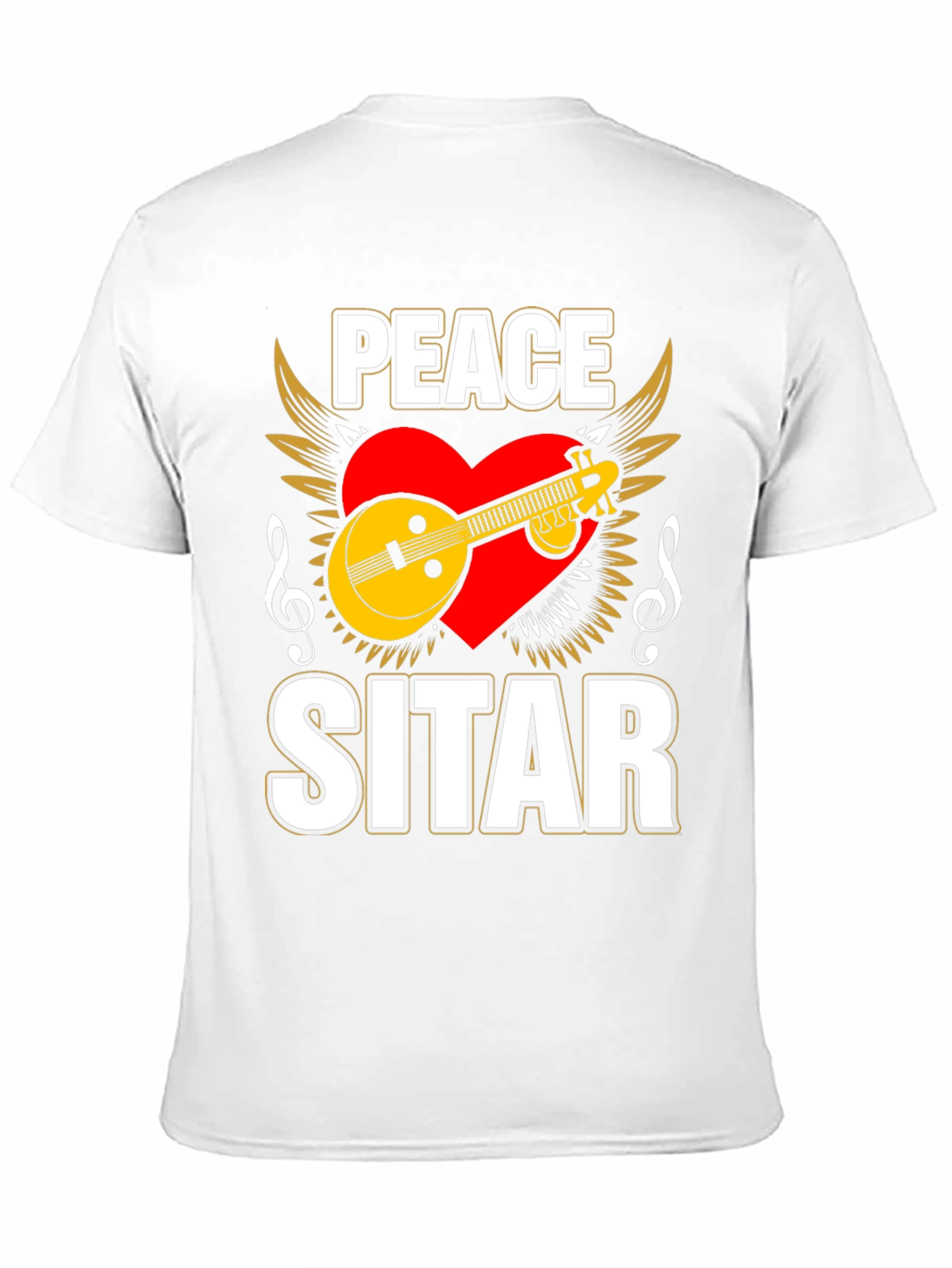 Peace Sitar Graphic Tee - Music Lover T-Shirt