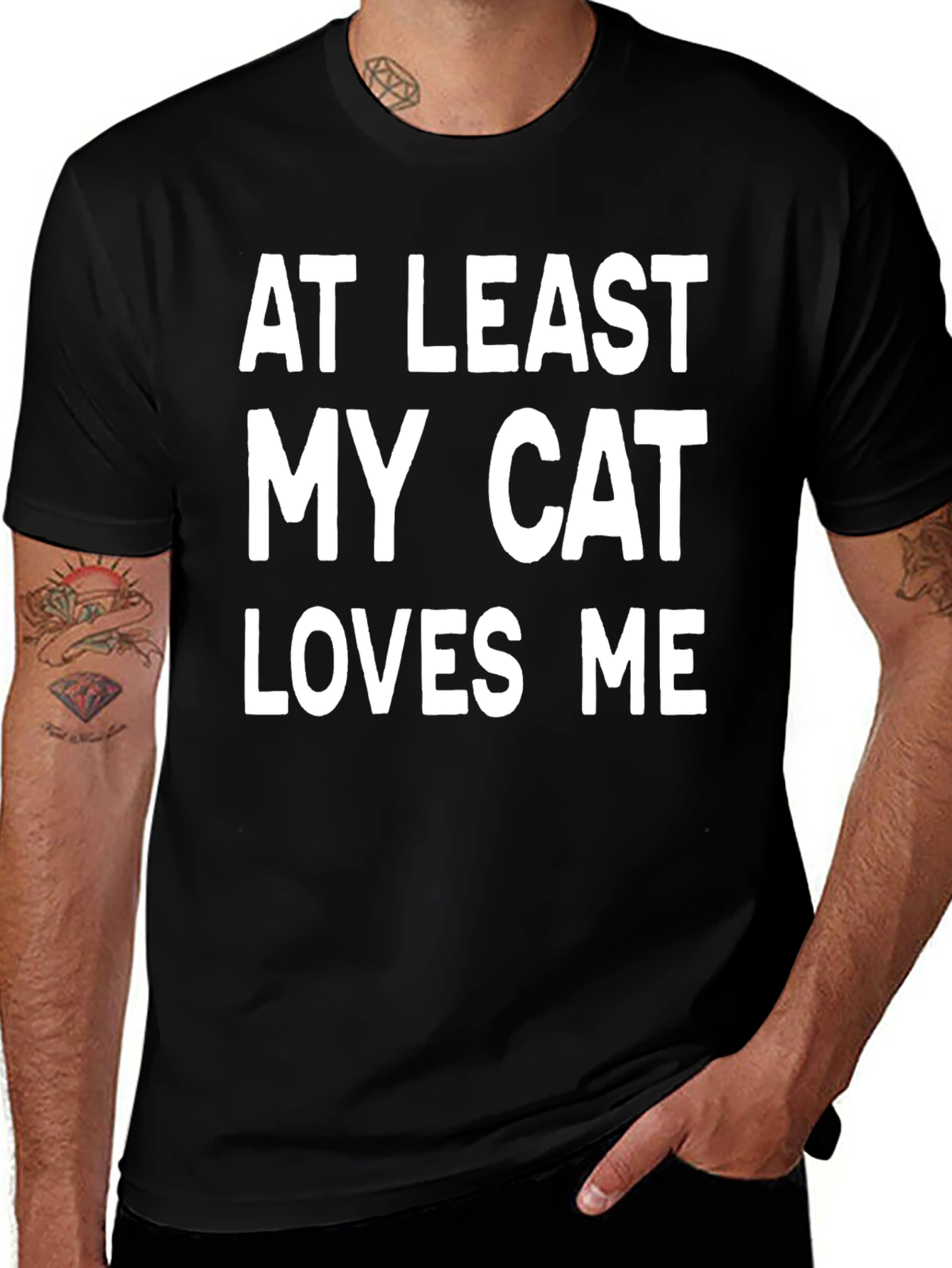 At Least My Cat Loves Me Funny Graphic Tee