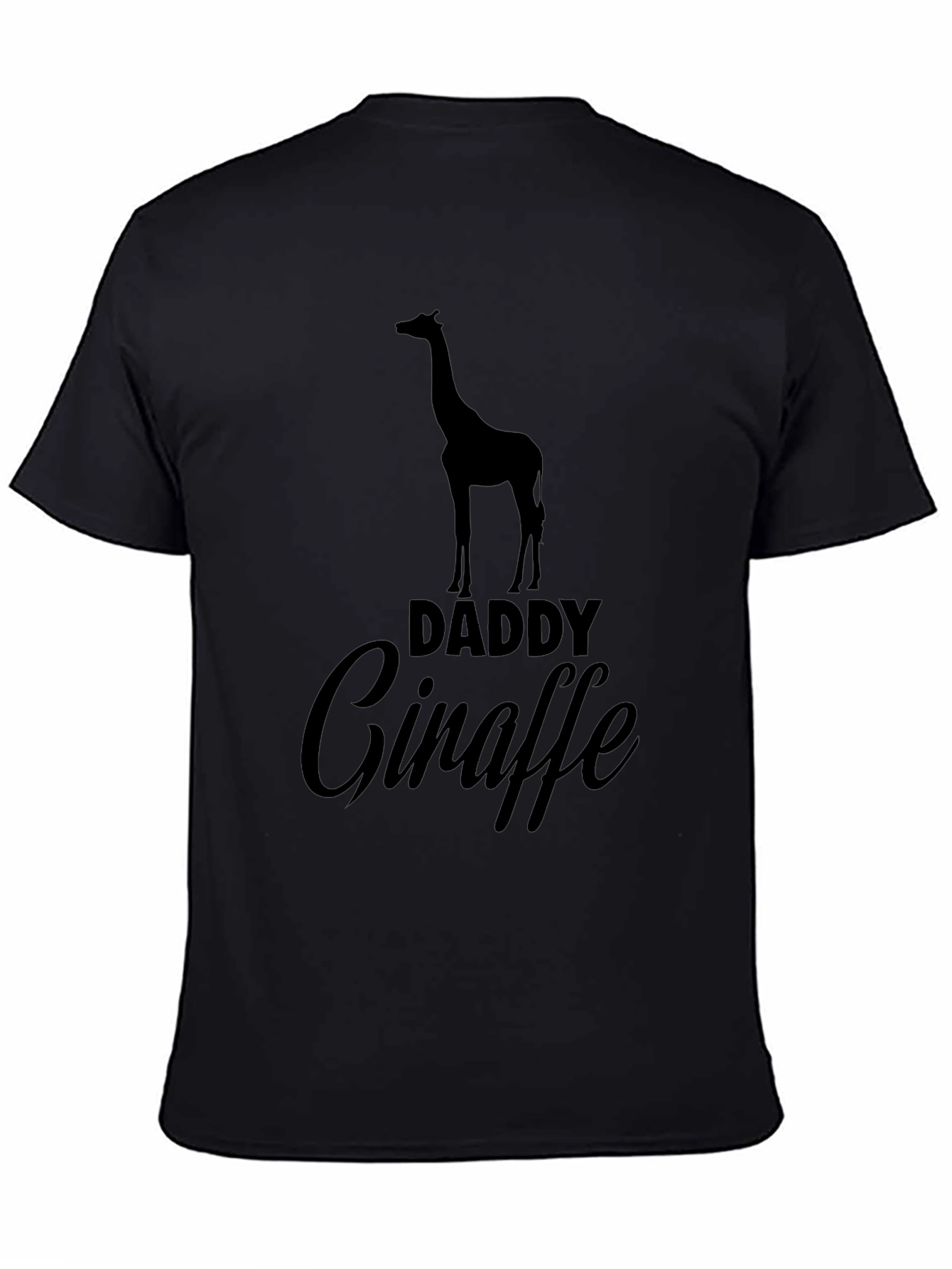 Daddy Giraffe Black Graphic T-Shirt