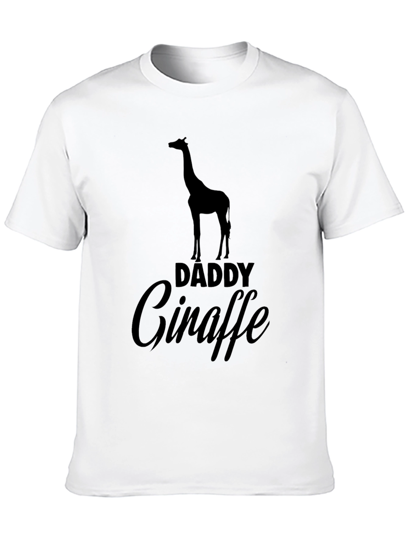 Daddy Giraffe Black Graphic T-Shirt
