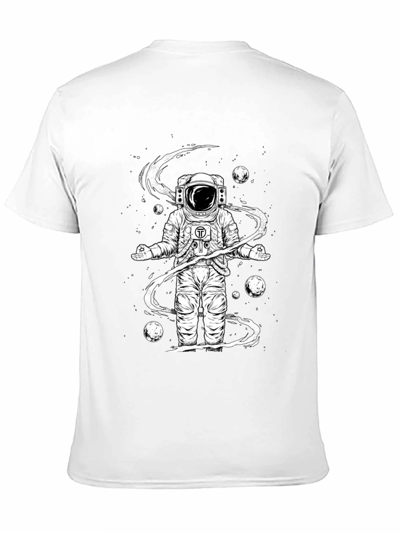 Meditating Astronaut Black Graphic Tee