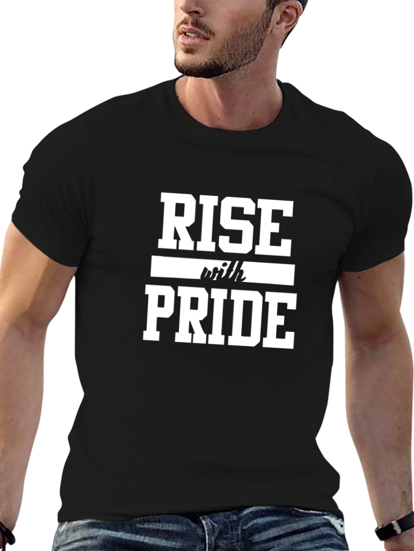 Rise With Pride Graphic Tee - Black Cotton Blend