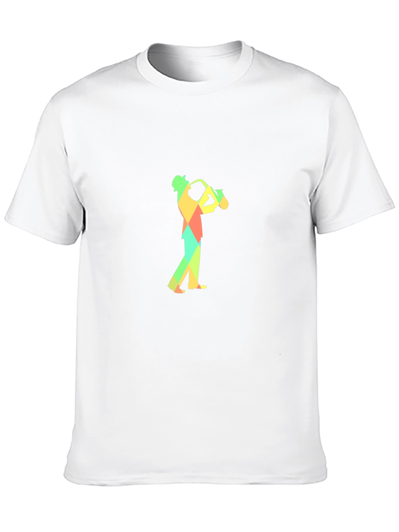 Geometric Saxophone Player Graphic Tee - Black