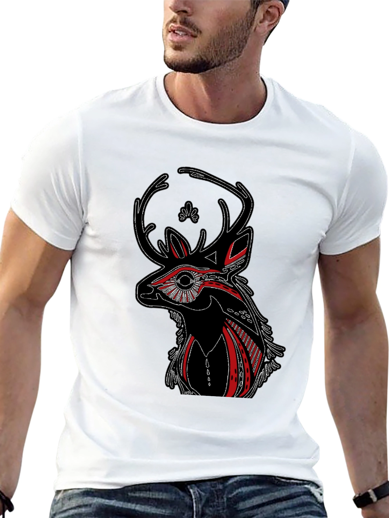 Deer Graphic Print T-Shirt