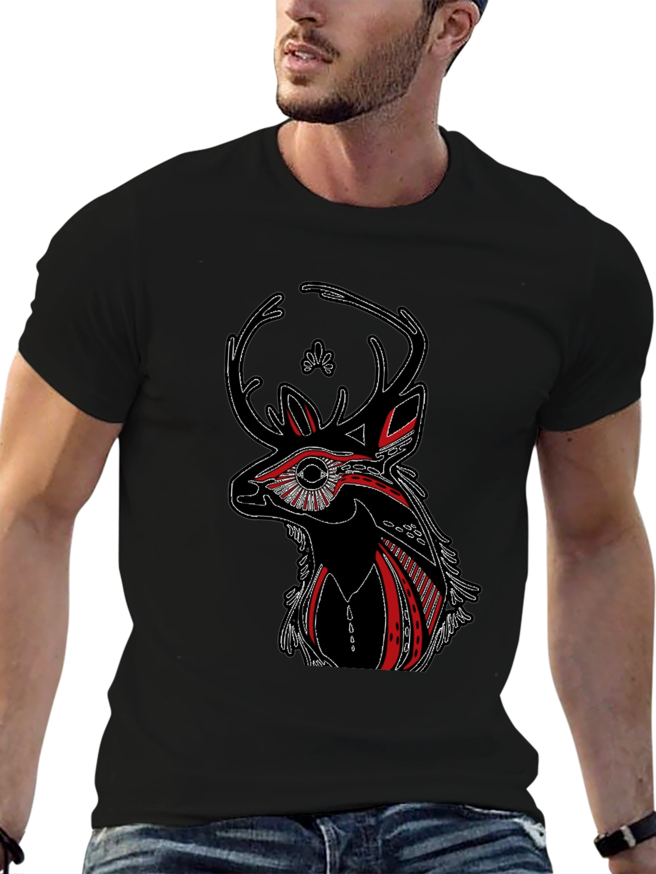 Deer Graphic Print T-Shirt