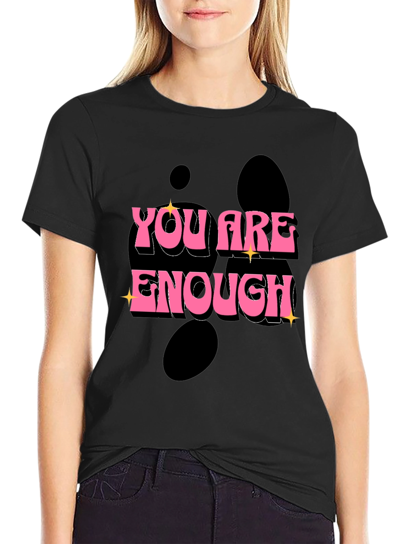 You Are Enough Graphic Tee - Black