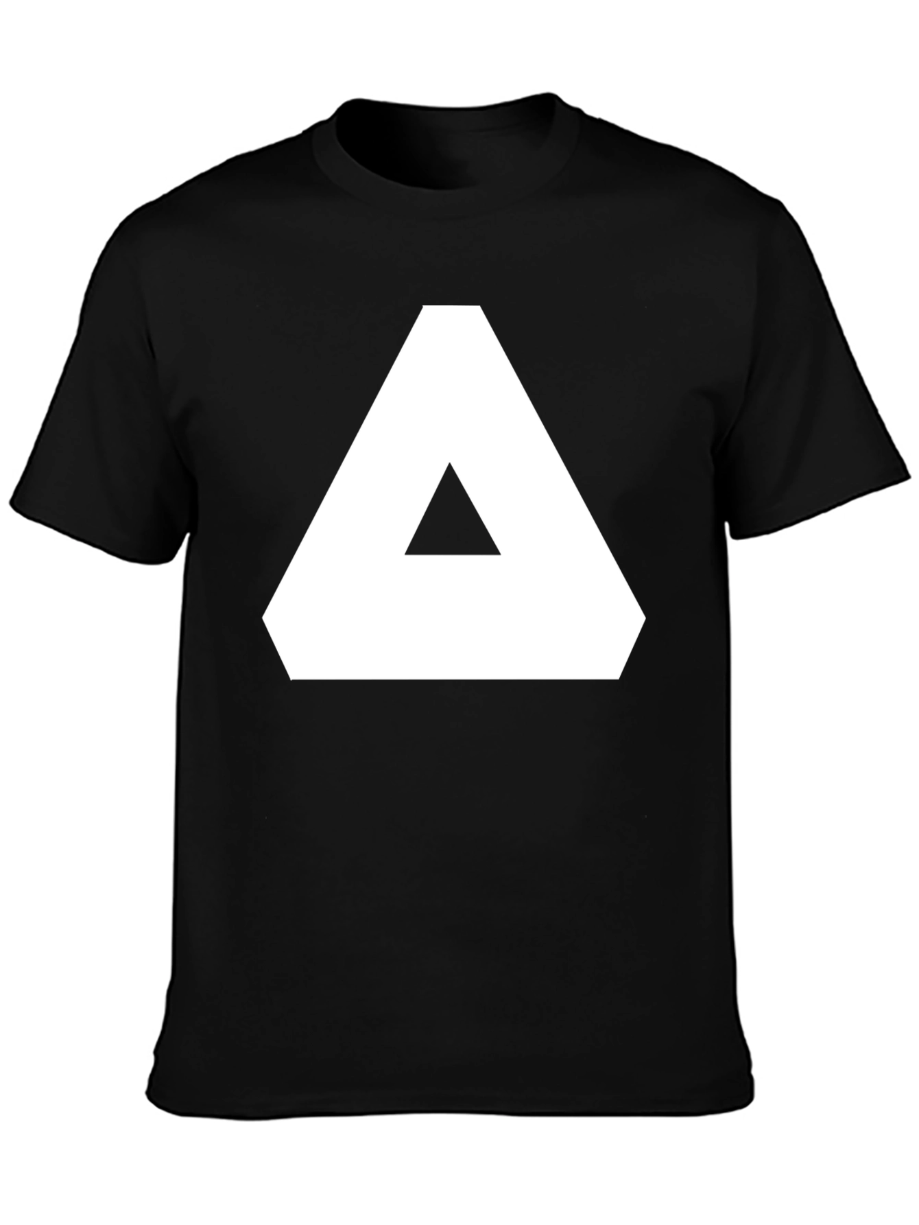 Geometric Graphic Tee - Black Cotton T-Shirt