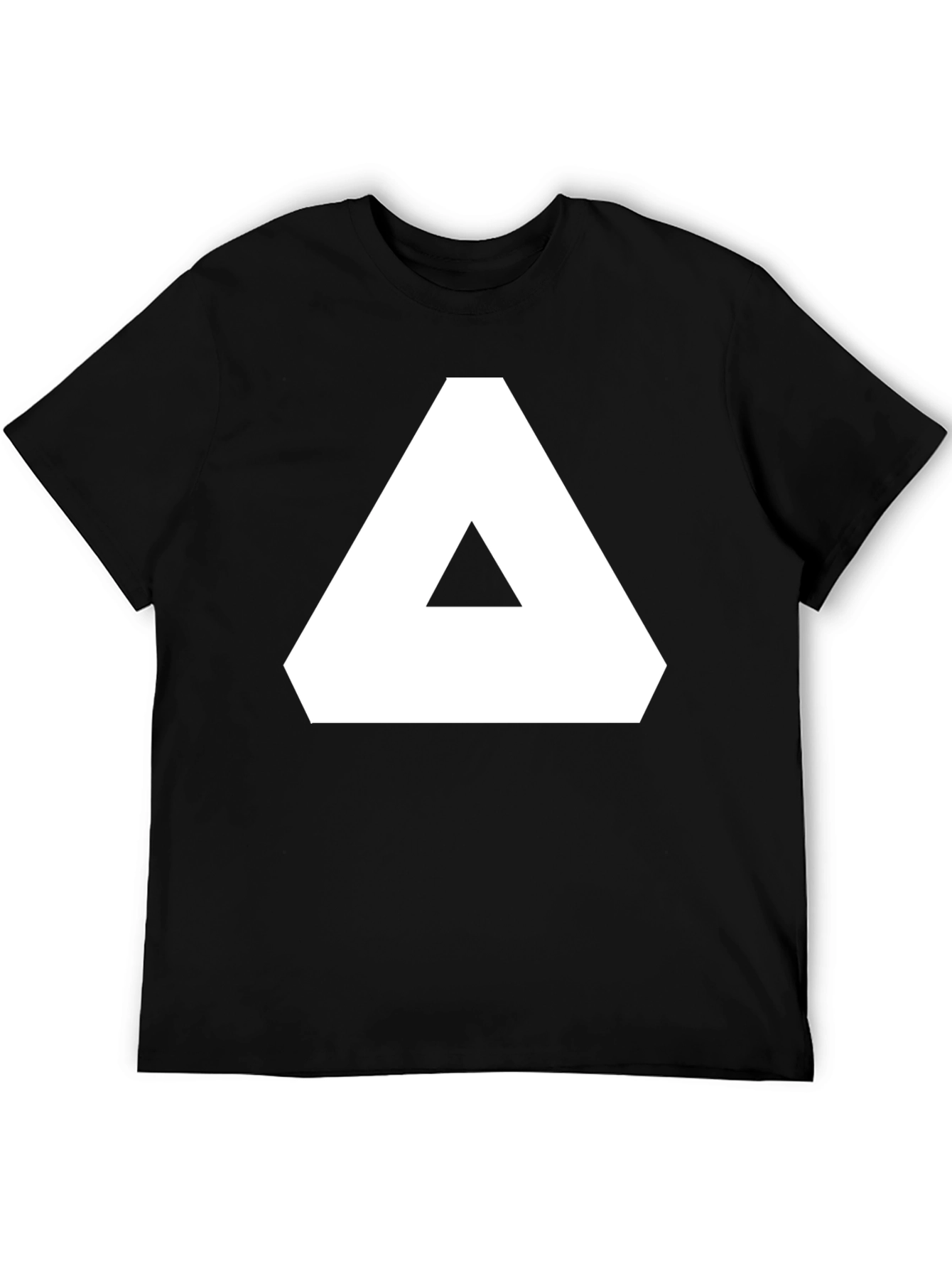 Geometric Graphic Tee - Black Cotton T-Shirt