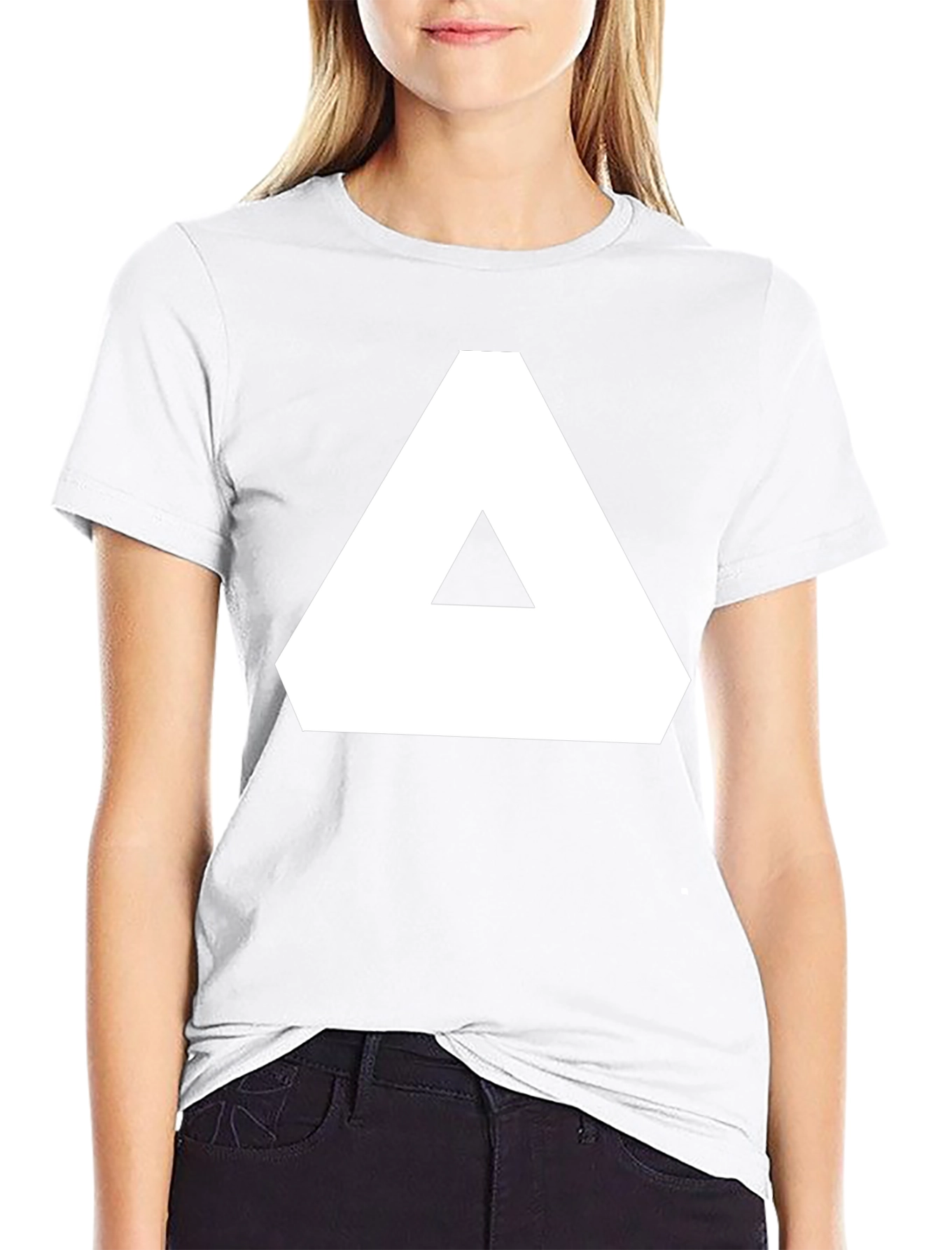 Geometric Graphic Tee - Black Cotton T-Shirt