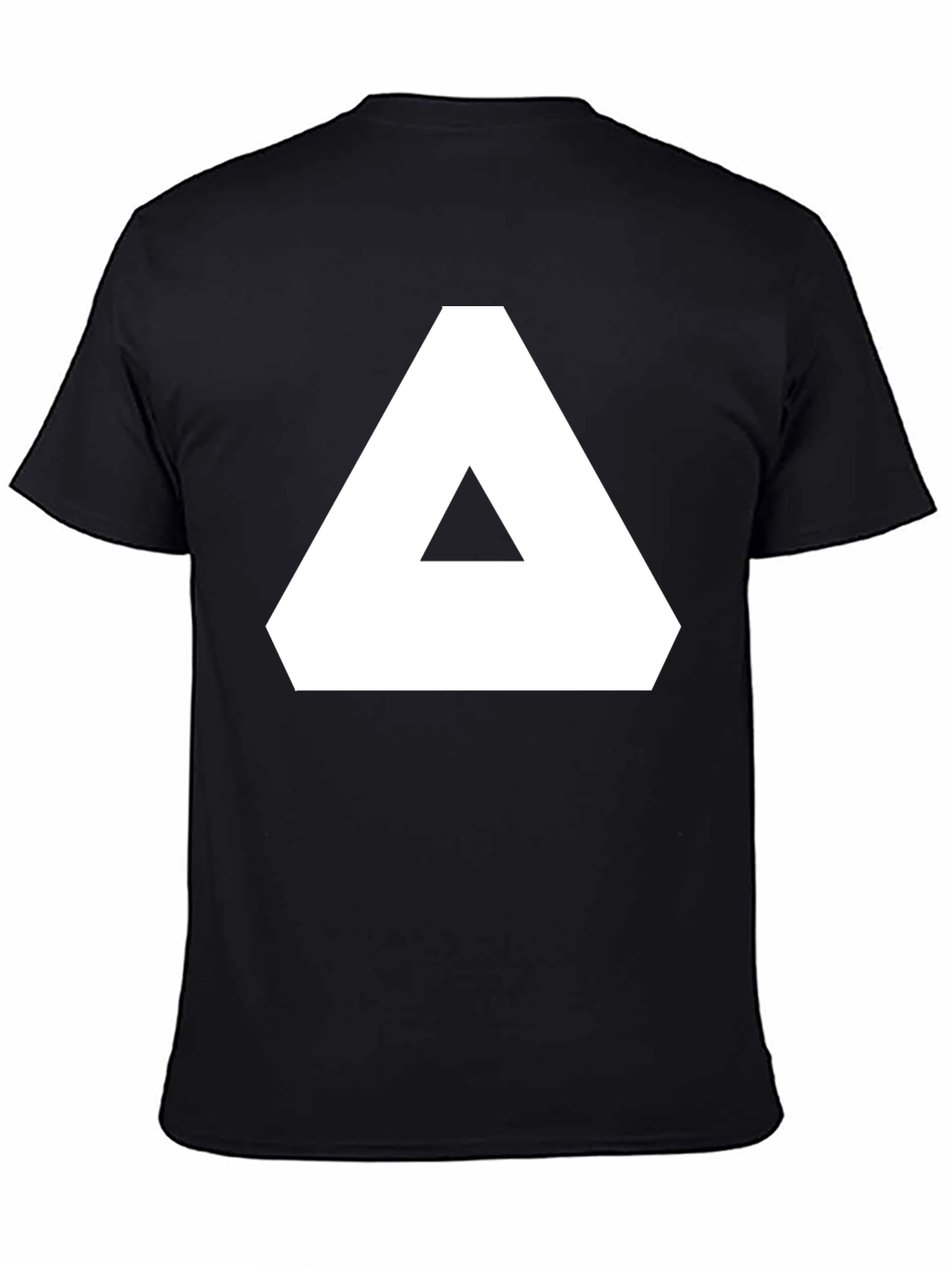 Geometric Graphic Tee - Black Cotton T-Shirt