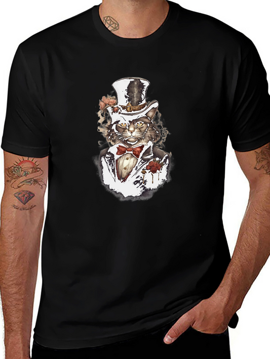 Gentleman Cat T-Shirt - Stylish Feline Design