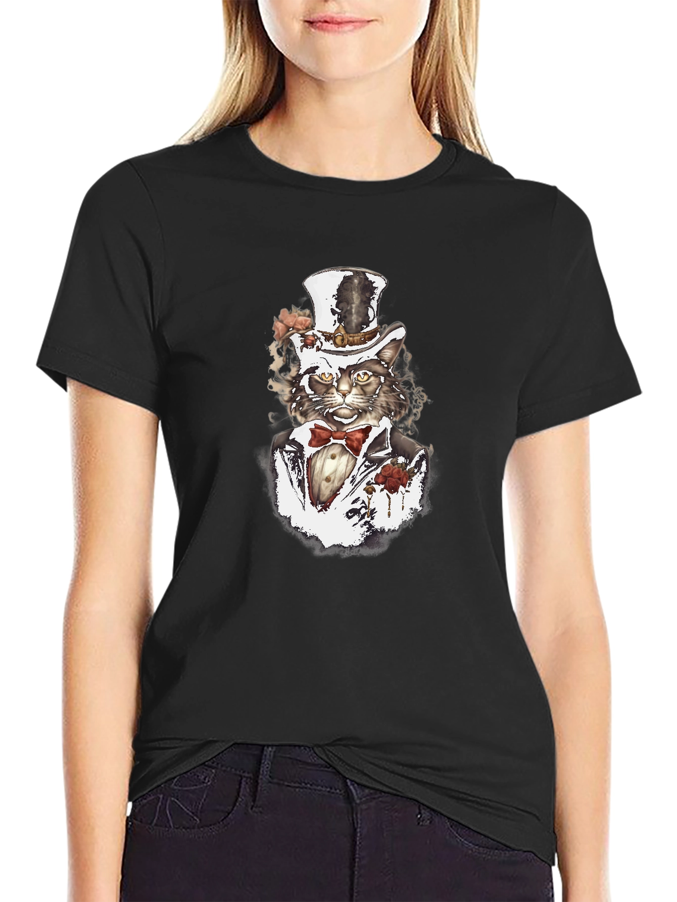 Gentleman Cat T-Shirt - Stylish Feline Design