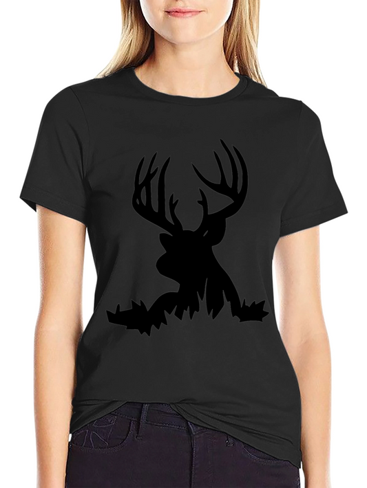Mens Black Deer Silhouette Graphic Tee