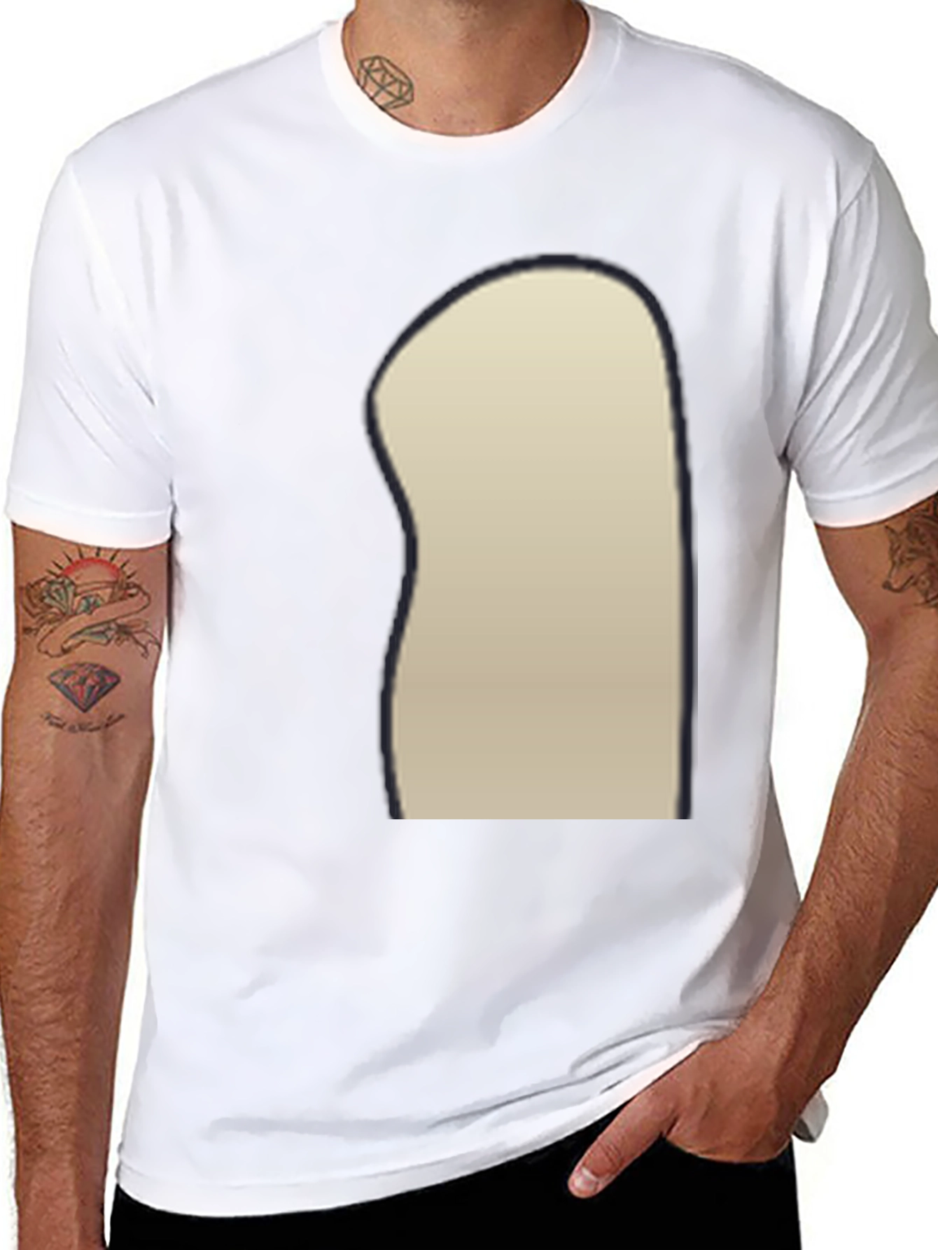 Black Crew Neck T-Shirt with Unique Design