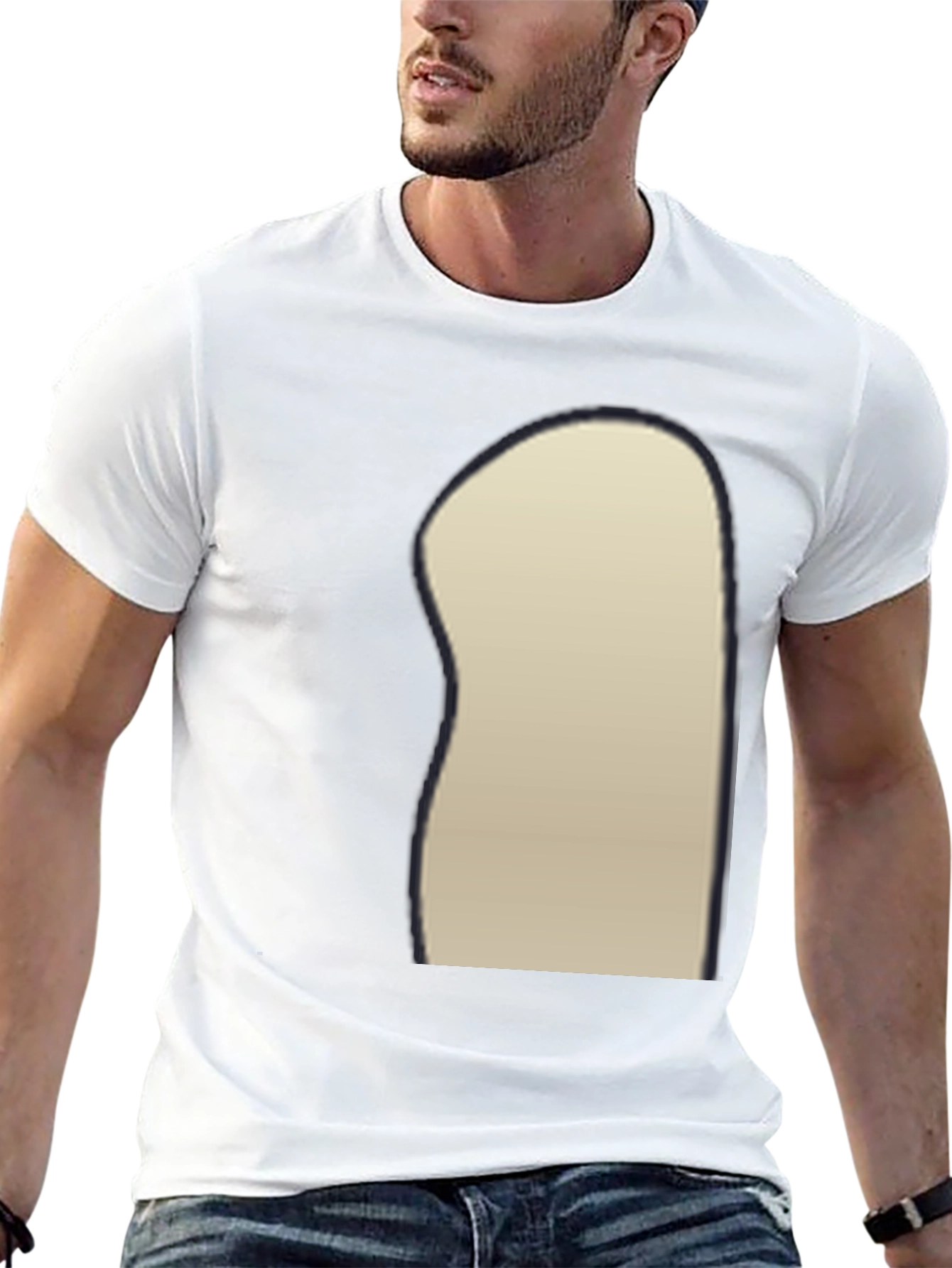 Black Crew Neck T-Shirt with Unique Design