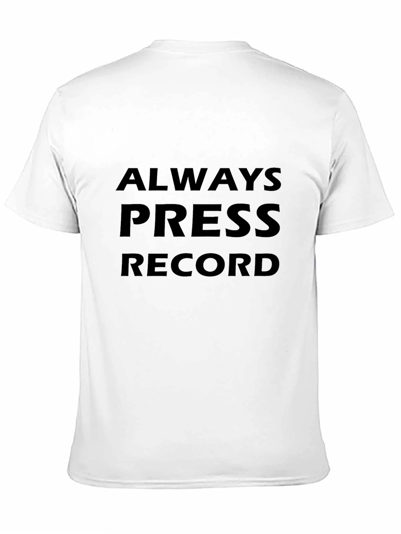 Always Press Record Black Graphic Tee