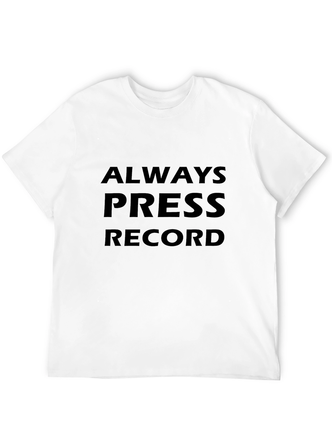 Always Press Record Black Graphic Tee