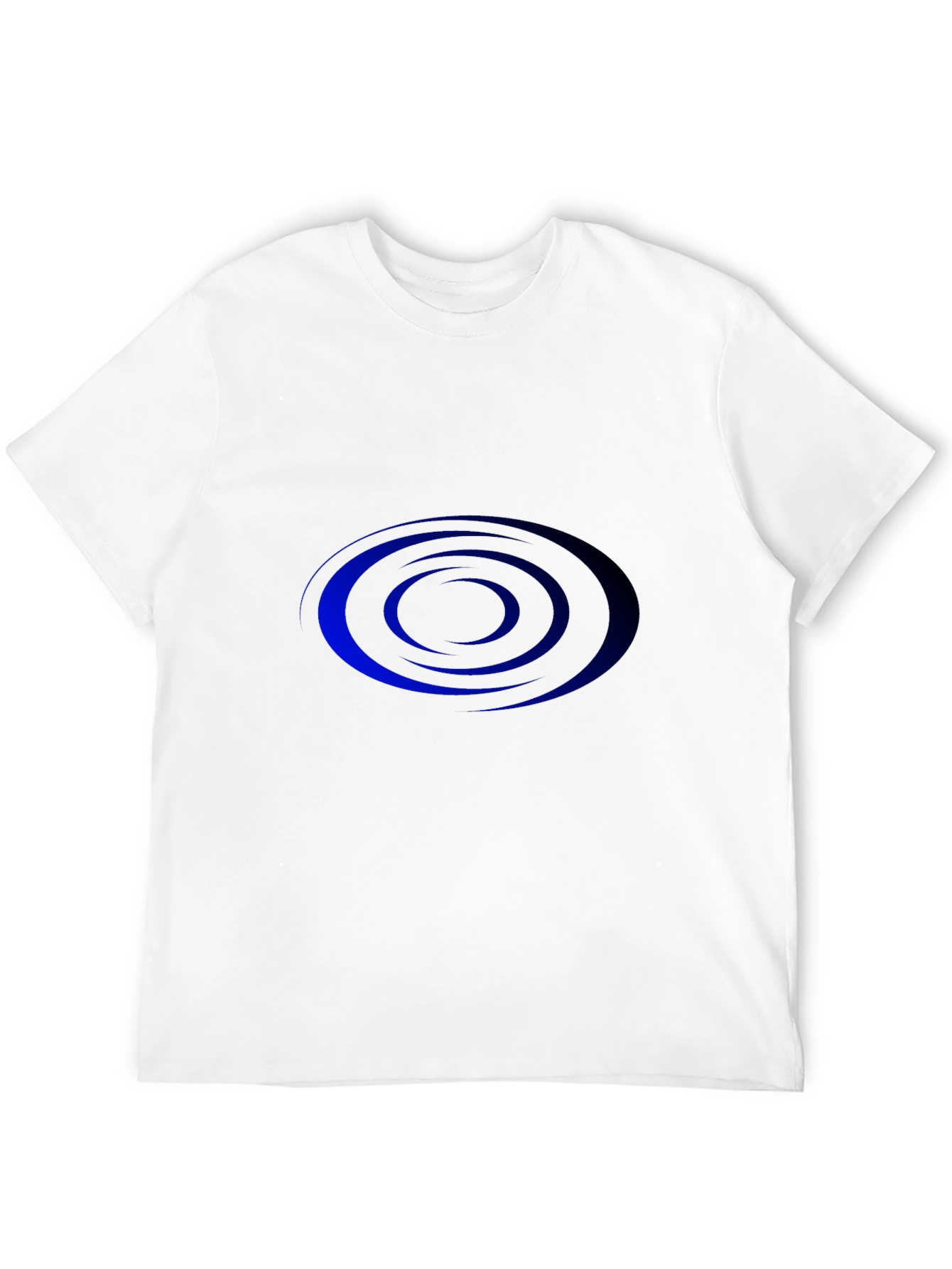 Mens Black T-shirt with Blue Spiral Design