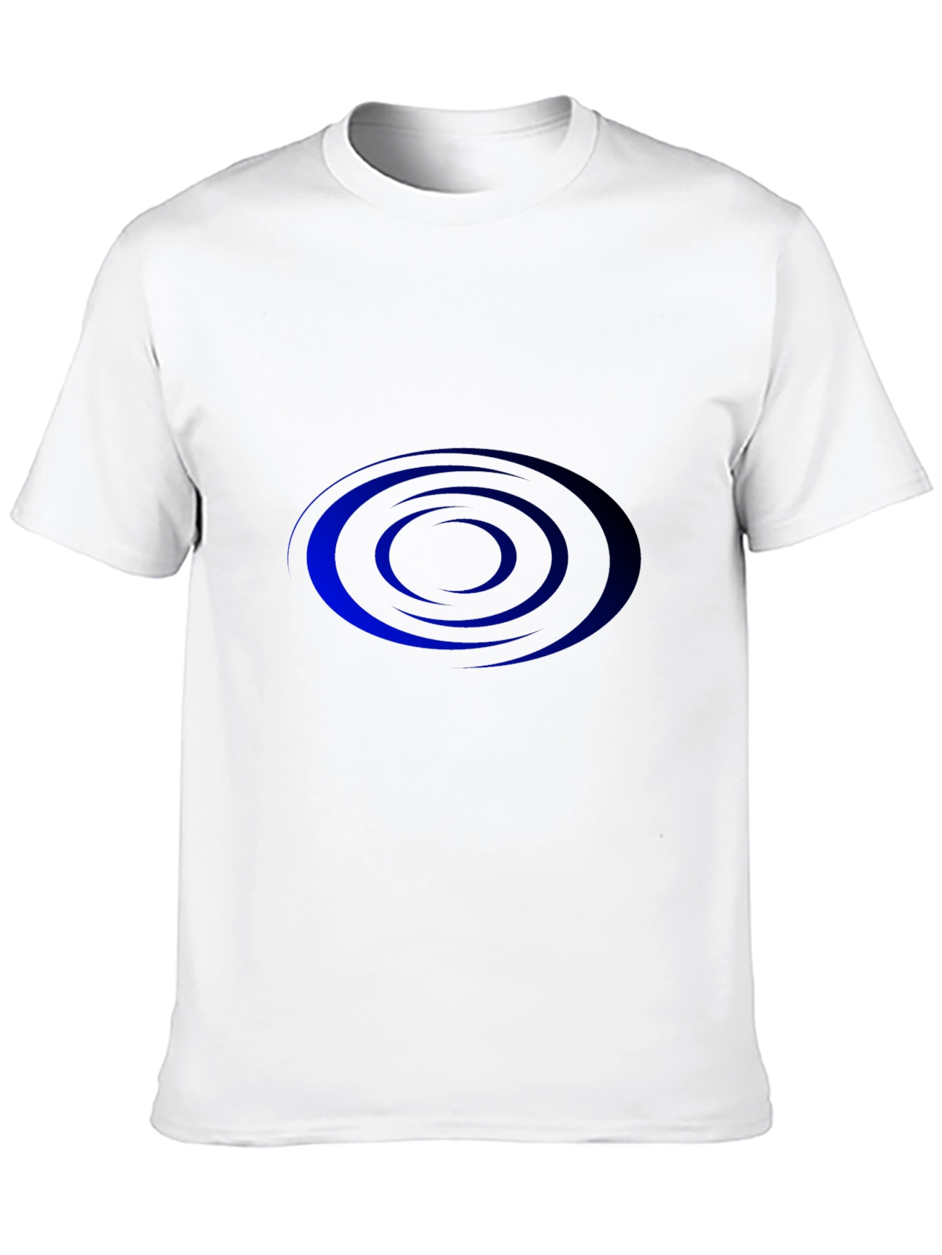 Mens Black T-shirt with Blue Spiral Design