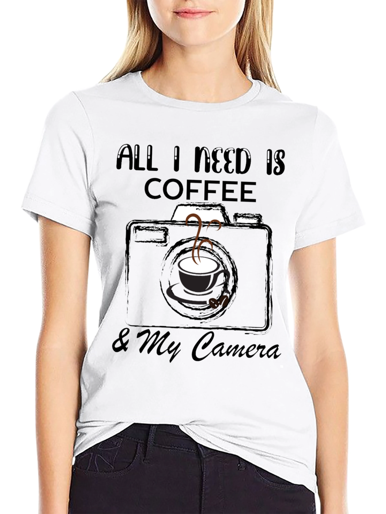 Coffee & Camera Graphic Tee - Photography Lover Gift