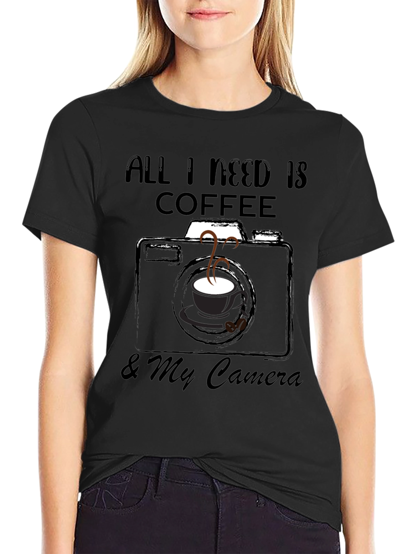 Coffee & Camera Graphic Tee - Photography Lover Gift