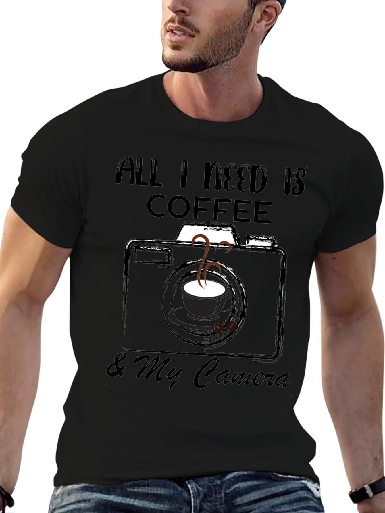 Coffee & Camera Graphic Tee - Photography Lover Gift