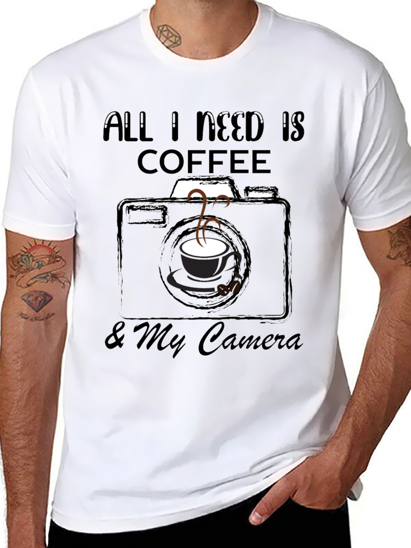Coffee & Camera Graphic Tee - Photography Lover Gift