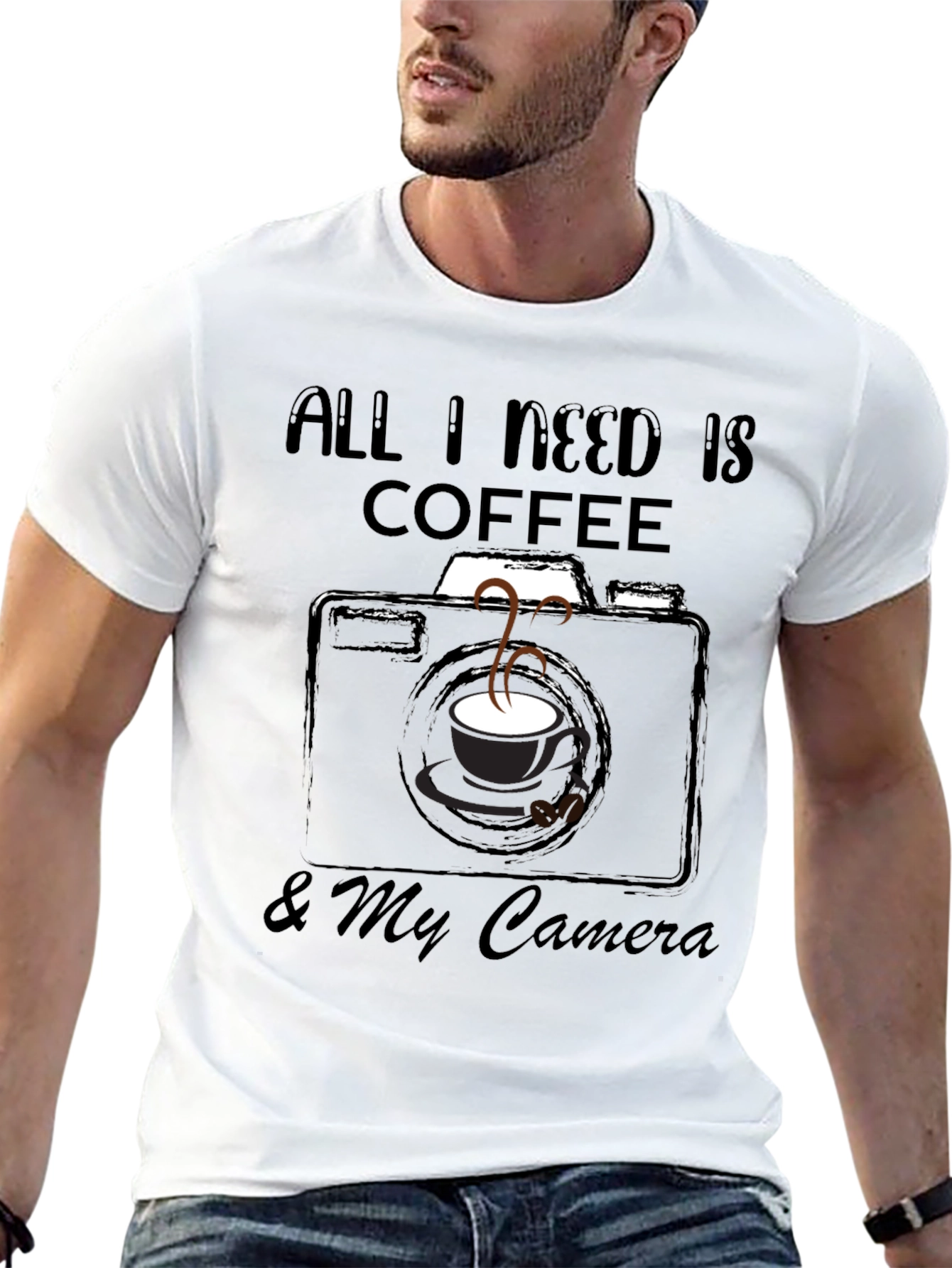 Coffee & Camera Graphic Tee - Photography Lover Gift