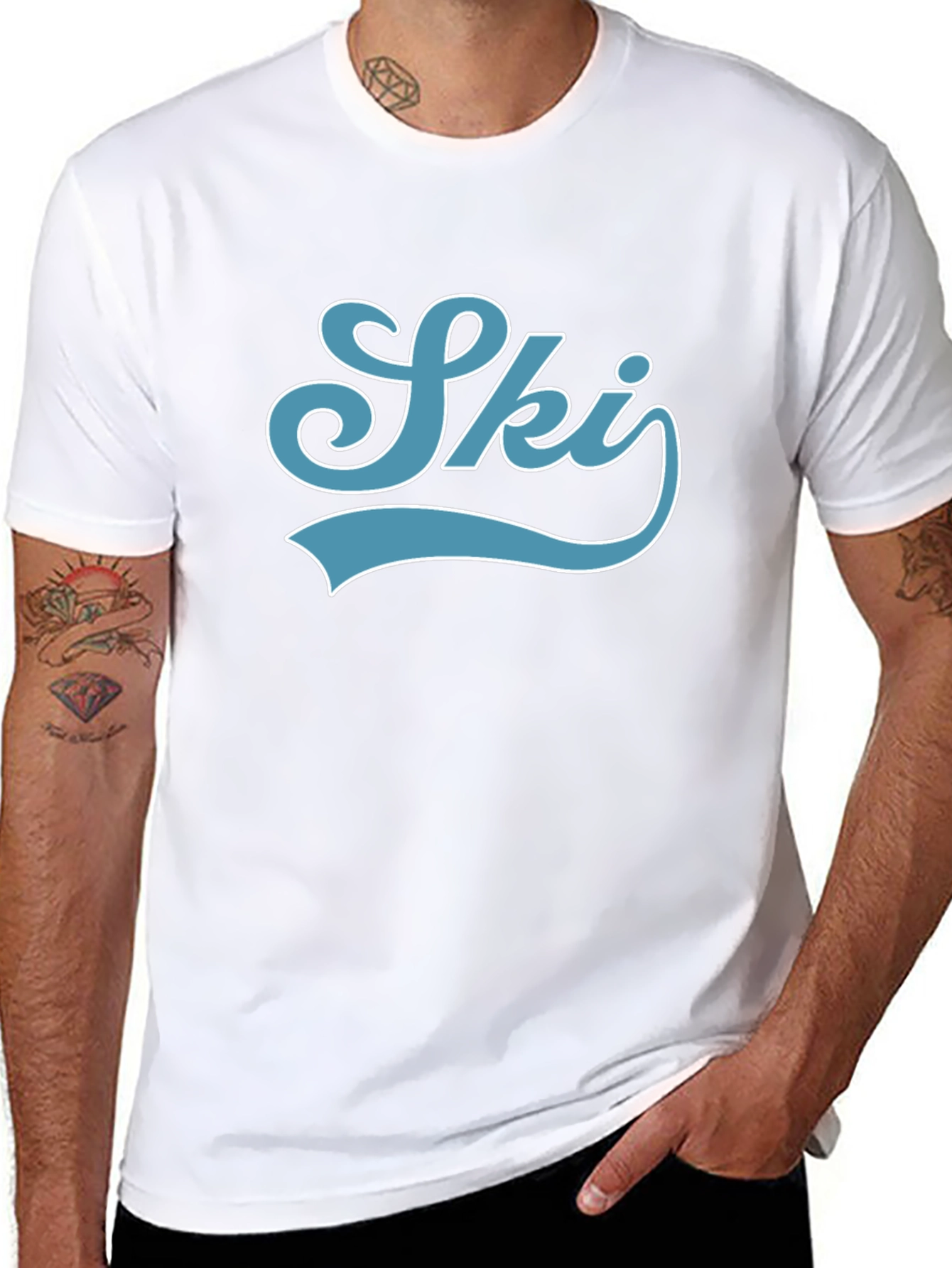 Retro Ski Graphic T-Shirt - Black