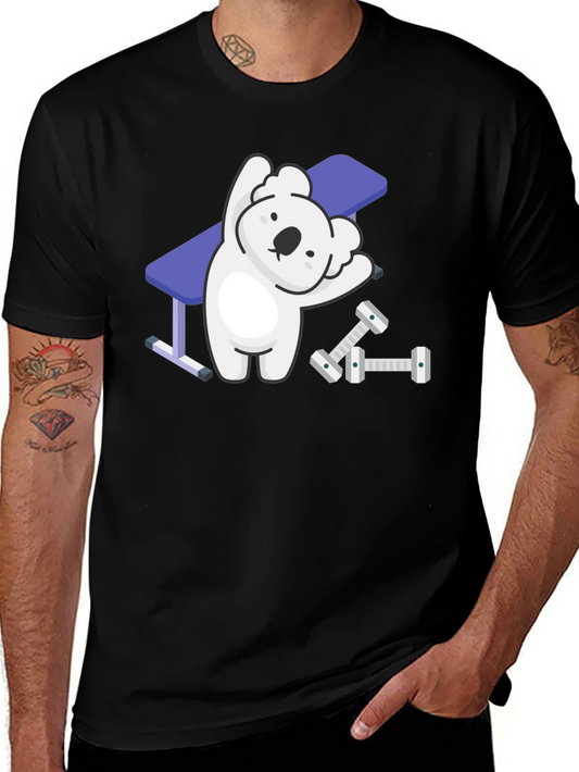 Koala Gym T-Shirt - Black Cartoon Design