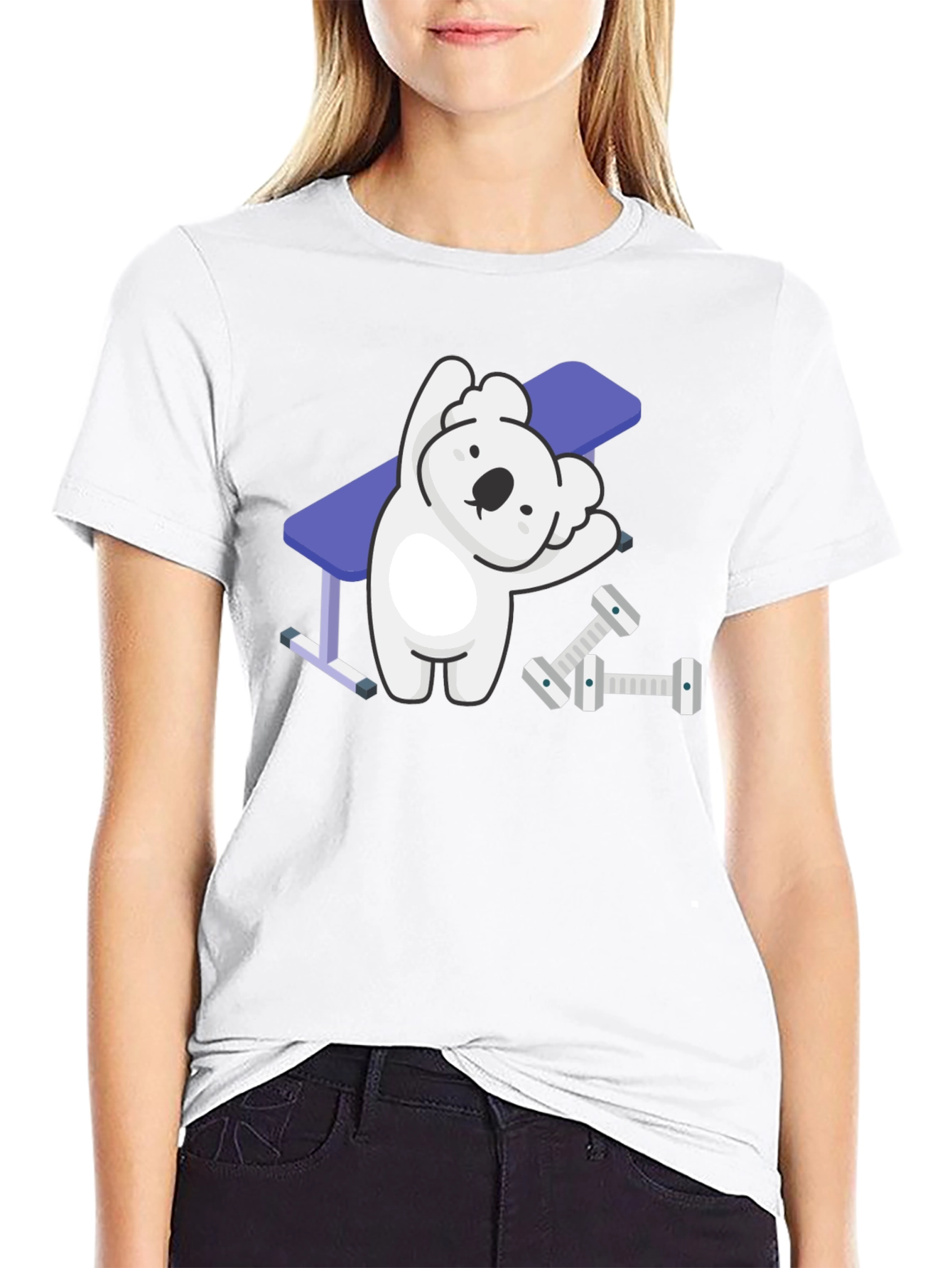 Koala Gym T-Shirt - Black Cartoon Design