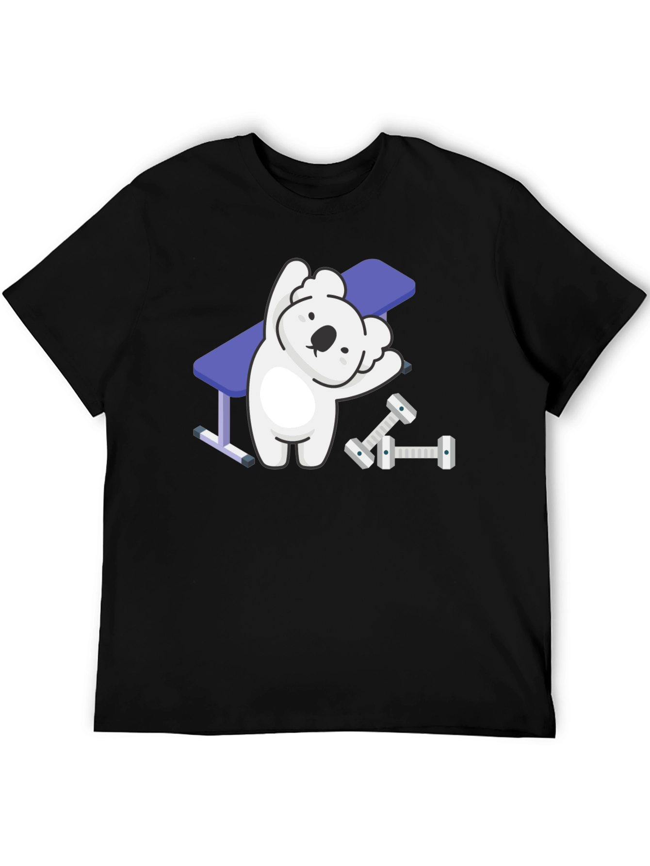 Koala Gym T-Shirt - Black Cartoon Design