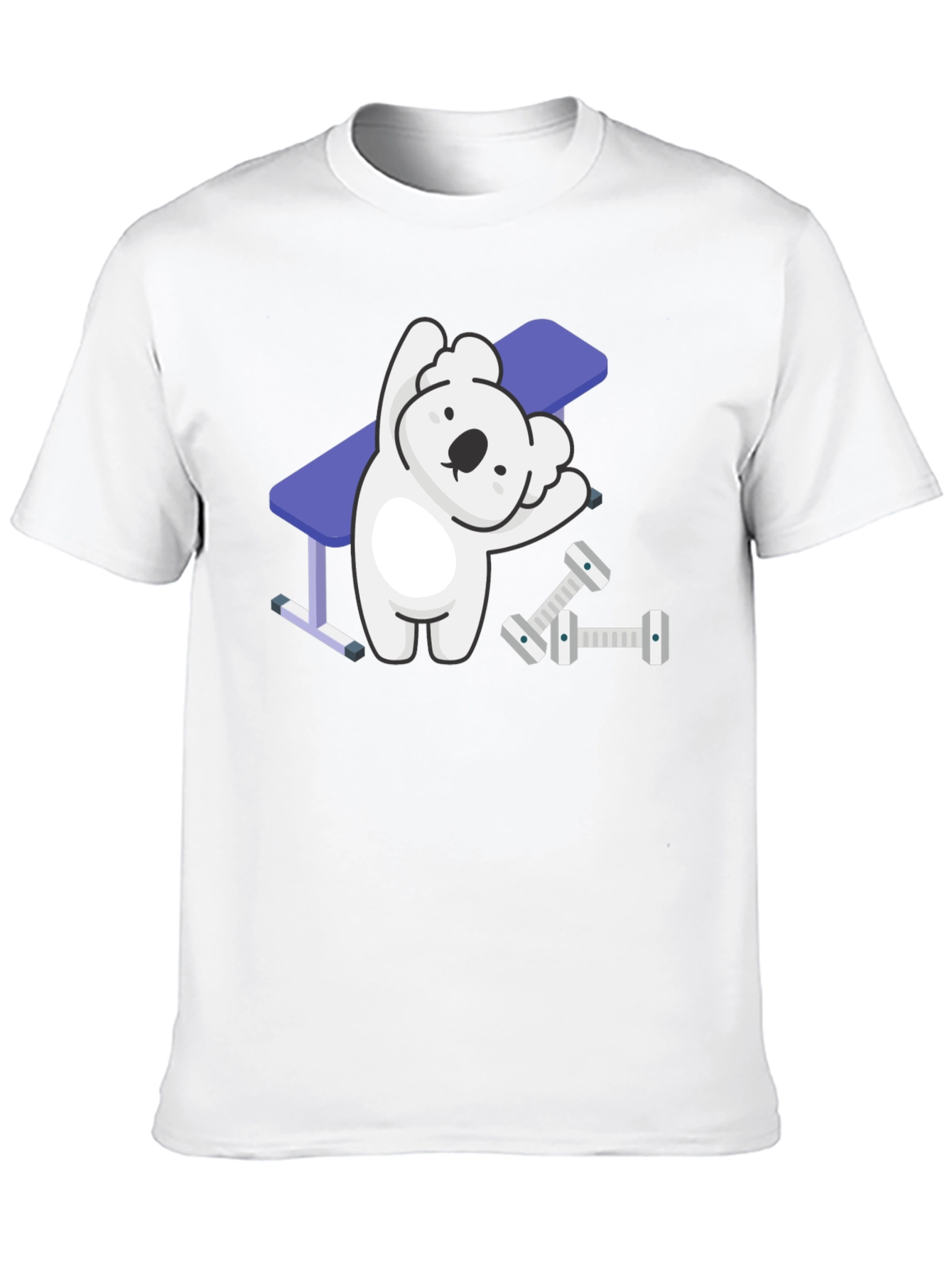 Koala Gym T-Shirt - Black Cartoon Design