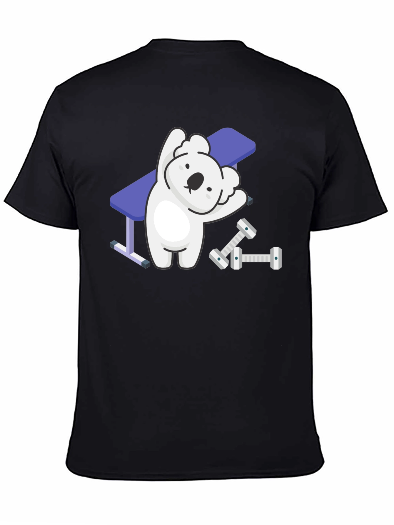 Koala Gym T-Shirt - Black Cartoon Design