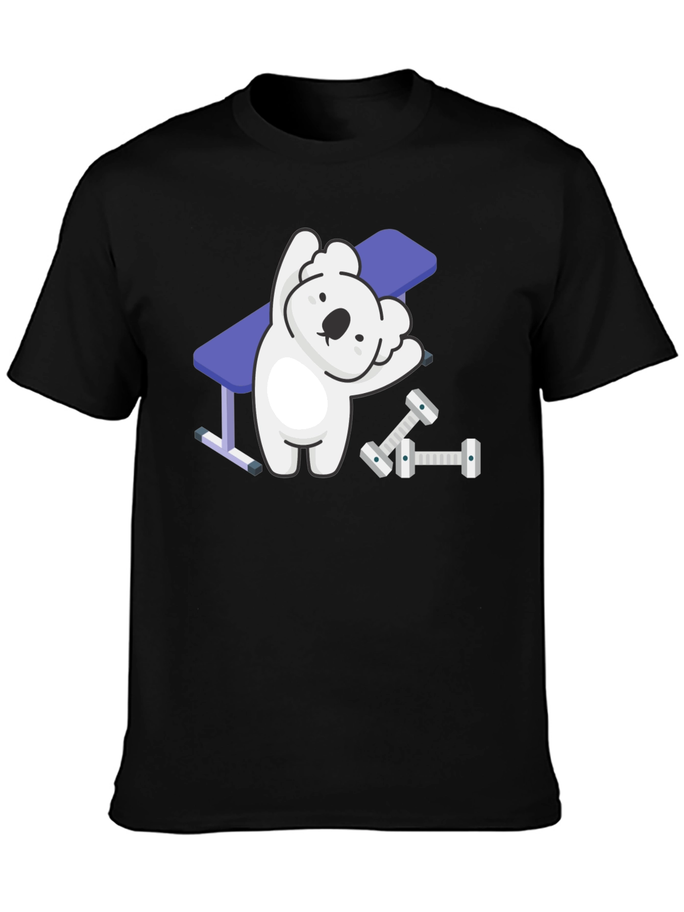 Koala Gym T-Shirt - Black Cartoon Design