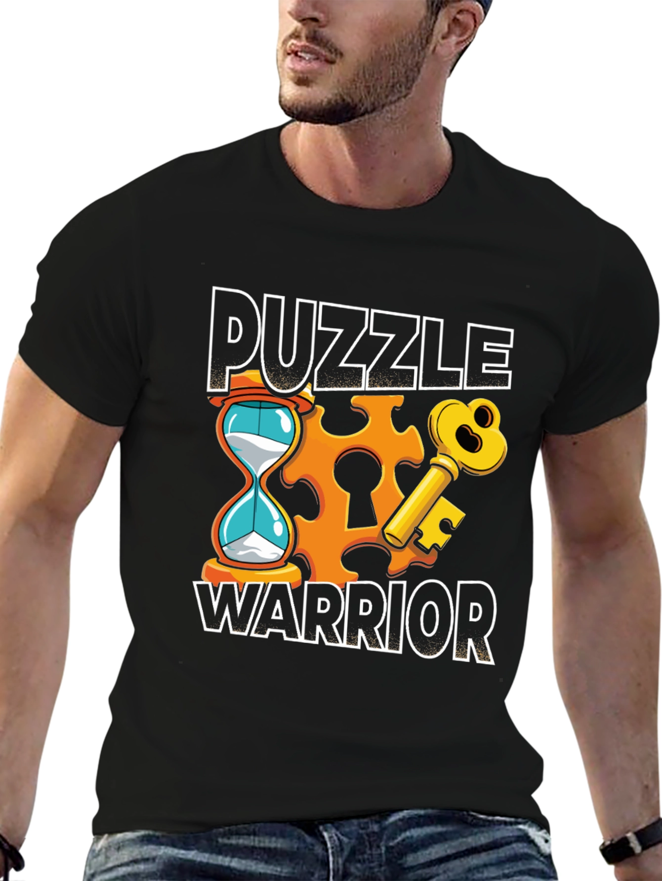 Puzzle Warrior Graphic T-Shirt - Brain Teaser Design