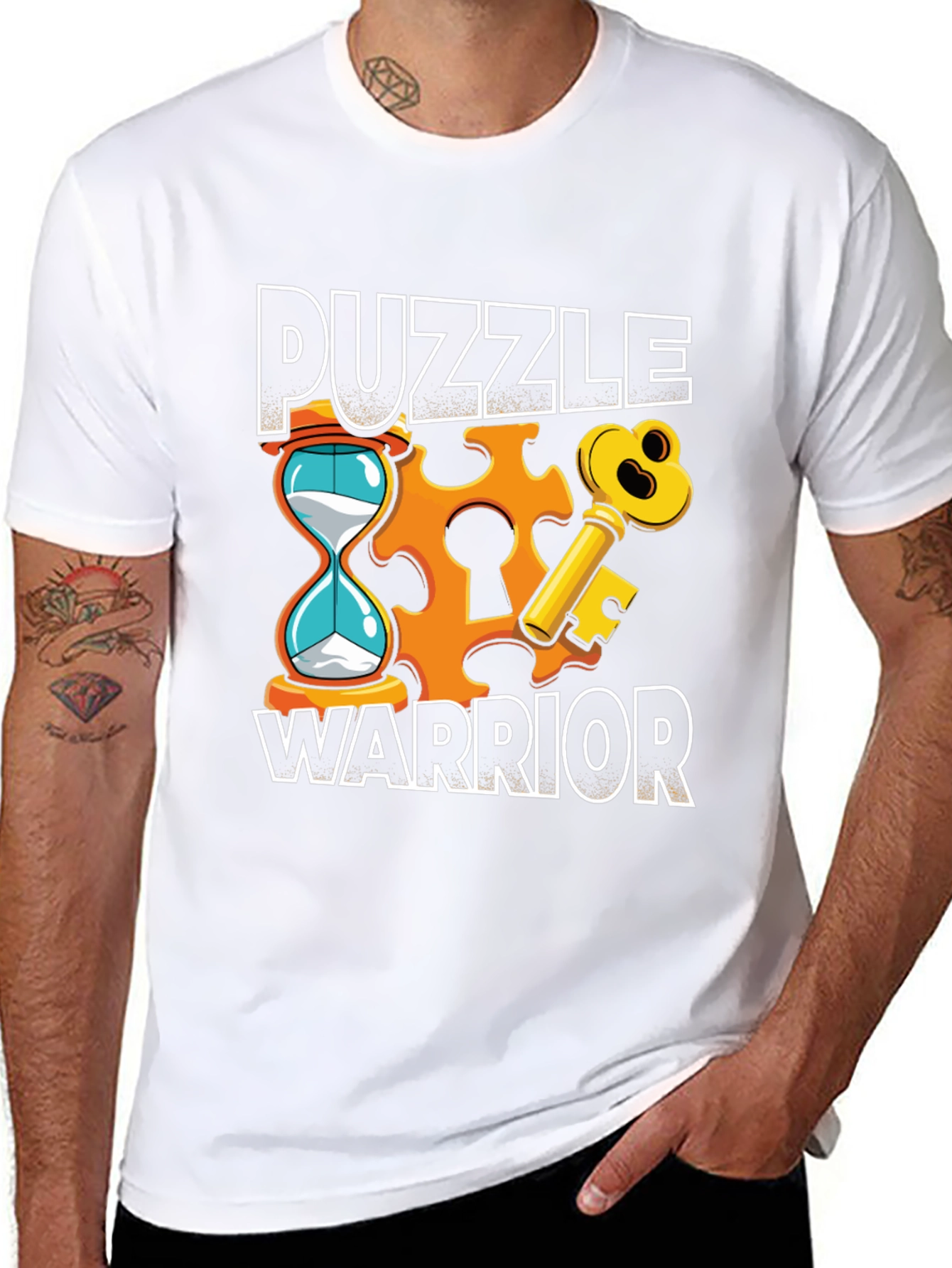Puzzle Warrior Graphic T-Shirt - Brain Teaser Design