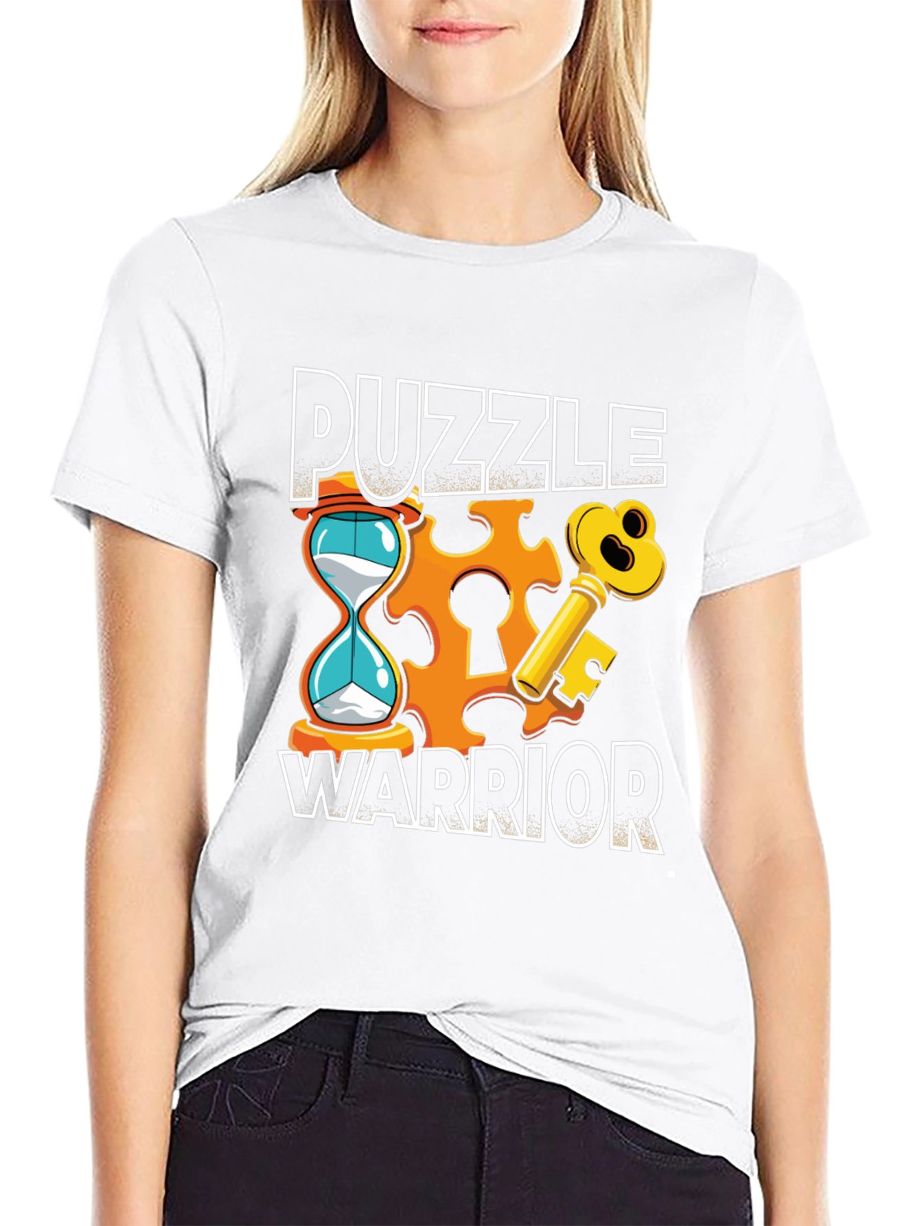 Puzzle Warrior Graphic T-Shirt - Brain Teaser Design