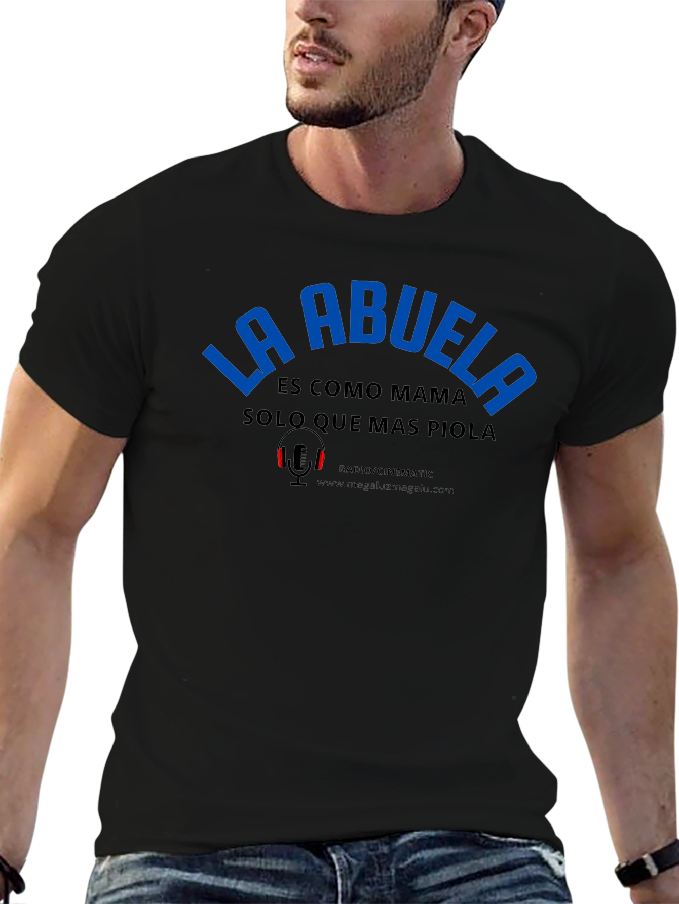 La Abuela Graphic T-Shirt - Black Crew Neck